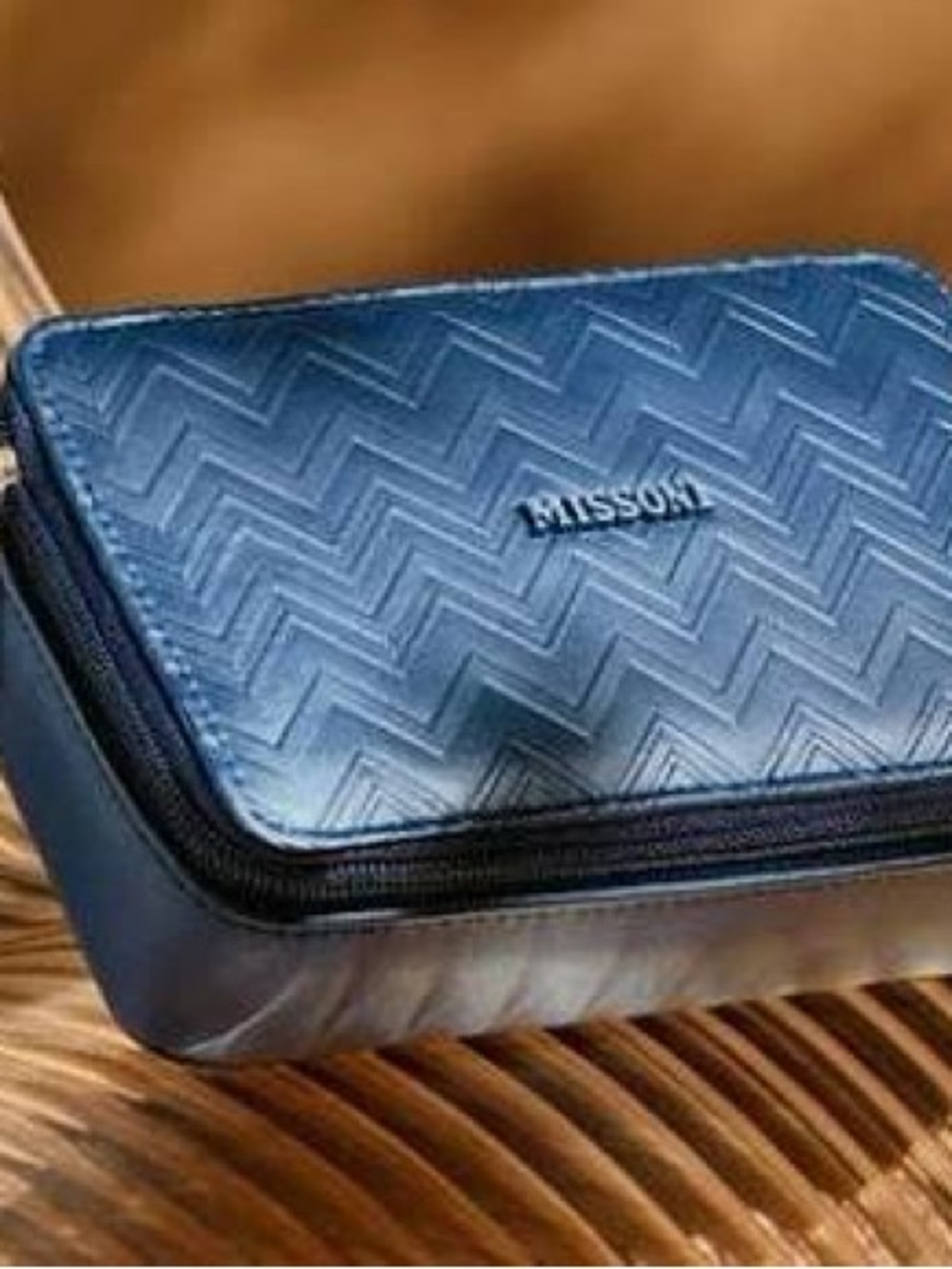 Missoni Navy blue chevron Travel Toiletry bag